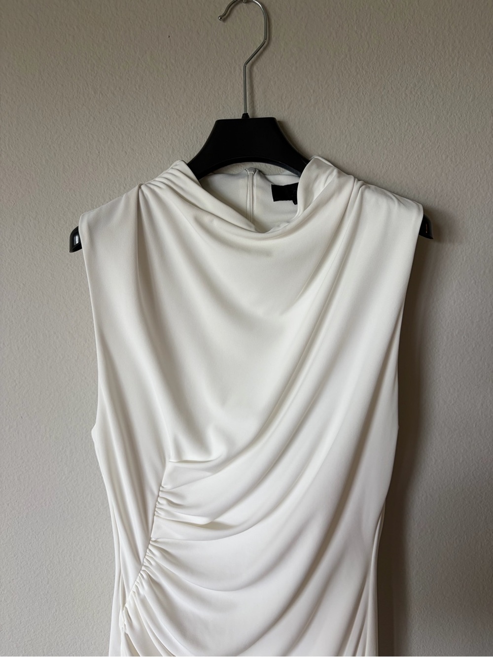 Zara Elegant White Draped Dress - Size L - Like New - Picture 3 of 7